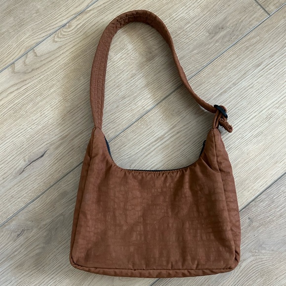 BAGGU Handbags - BAGGU Brown Mini Nylon Shoulder Bag